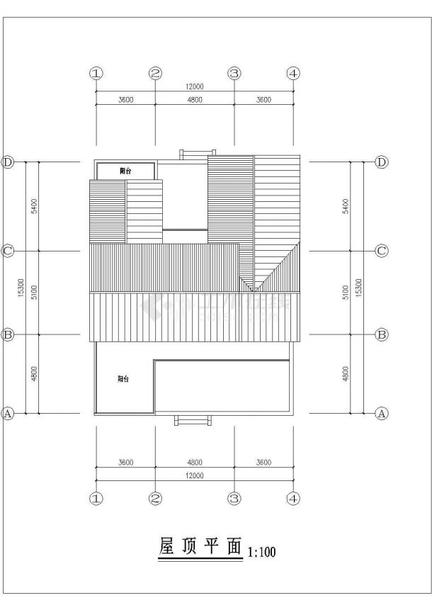 烟台市福阳新村某3层砖混结构乡村别墅建筑设计CAD图纸-图一