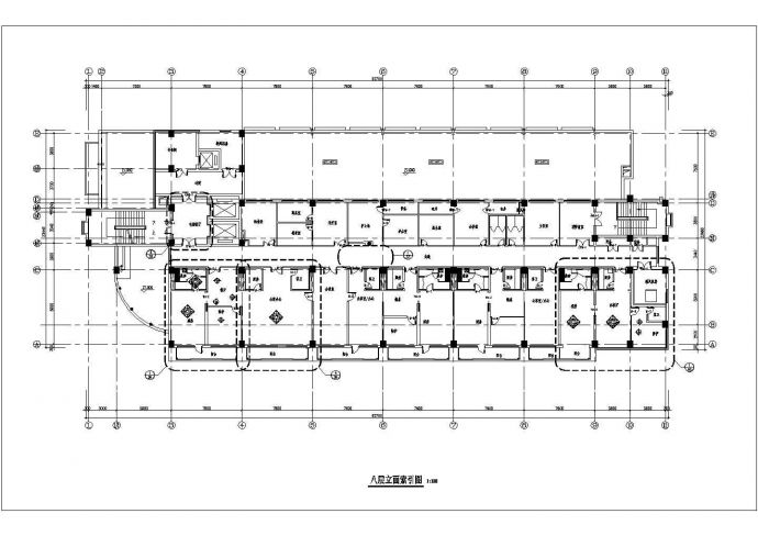 某医院八层立面CAD设计节点完整索引图_图1