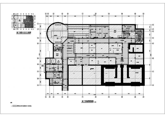 某医院地下室地面铺装图CAD设计完整图_图1