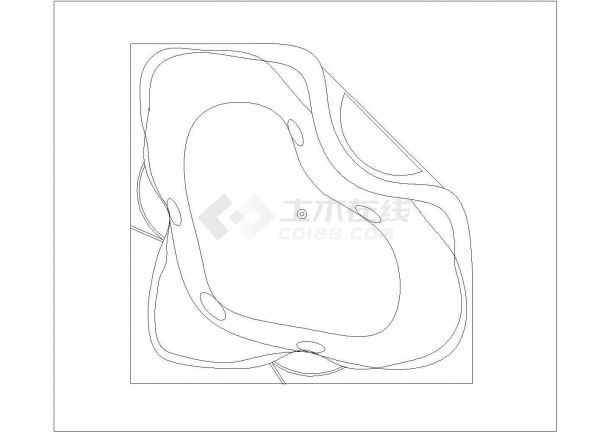 某浴缸CAD节点平面图立面图-图一