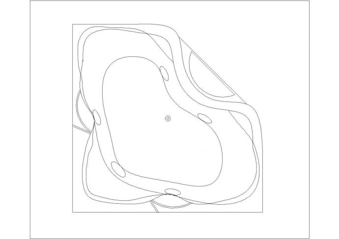 某浴缸CAD节点平面图立面图_图1