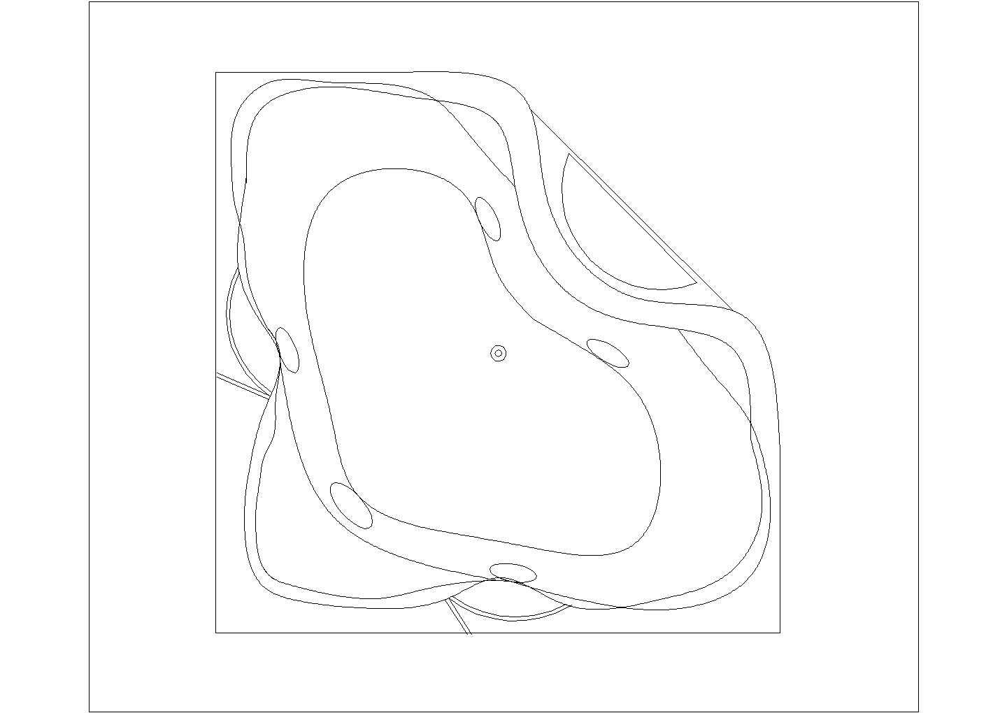 某浴缸CAD节点平面图立面图