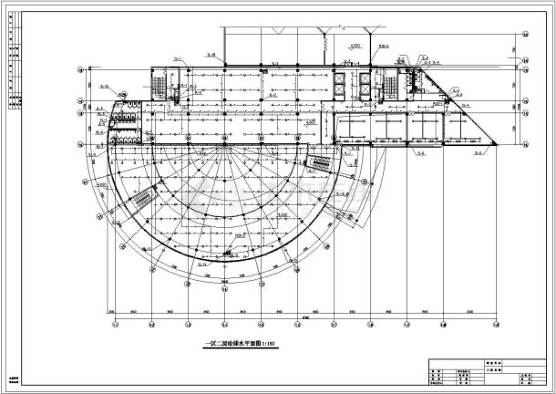 浙江某8层办公楼建筑给排水施工cad图纸（气体灭火）（含给排水设计说明）-图一