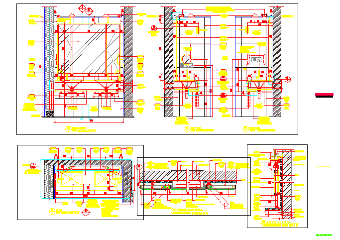 某卫生间CAD大样节点剖面设计图_图1