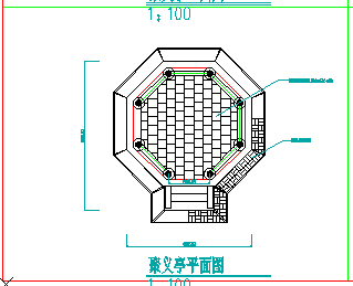 单围重檐八角亭(聚义亭) 建筑cad施工图