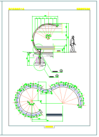 某公园花架建筑设计cad施工图_图1