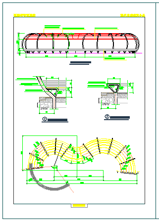 某公园花架建筑设计cad施工图-图二