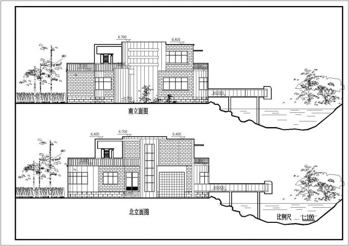 济南市金泉村2层砖混结构乡村别墅建筑设计CAD图纸（2套方案/含总图）_图1