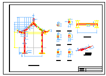 某园林六角亭与廊建筑设计cad施工图-图二