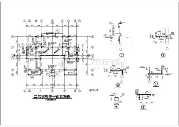 长沙市某别墅区315平米3层砖混结构单体别墅建筑设计CAD图纸-图二