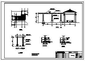 某公园木亭长廊设计cad施工图-图一
