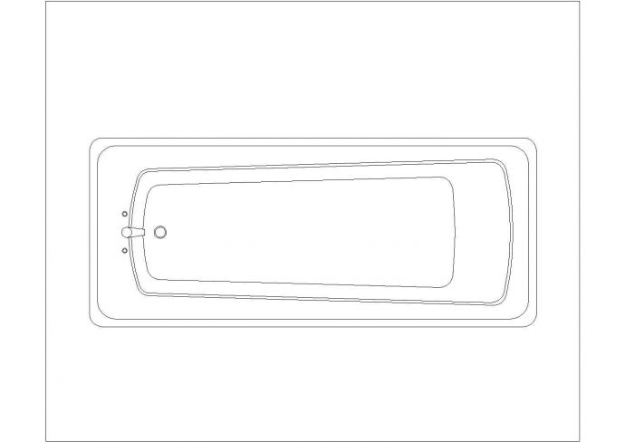 某浴缸CAD平面设计施工图纸_图1