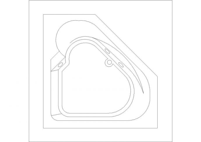 某浴缸CAD平立面节点施工图纸_图1