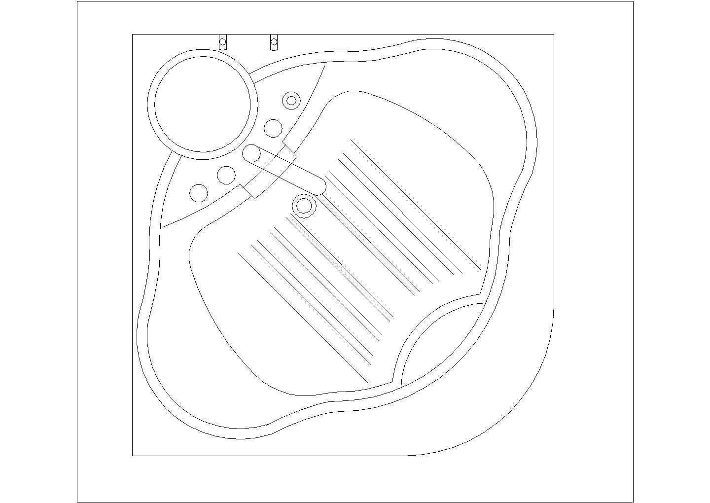 某浴缸平面CAD详细大样构造图纸