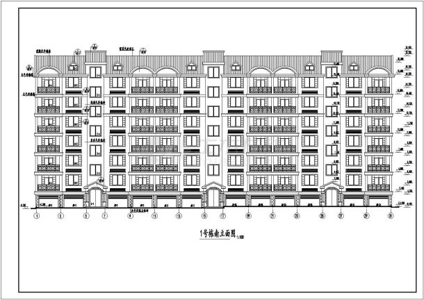 小区7层多层住宅楼建筑设计施工cad图纸-图一