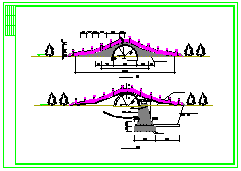 某园林古典石桥建筑cad设计-图二