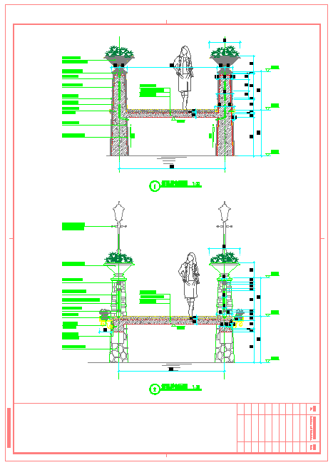 某园林欧式景观桥建筑cad设计施工图