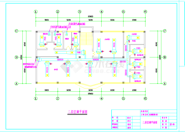 广州双层办公楼空调通风系统设计施工图空调控制电路CAD图纸-图一