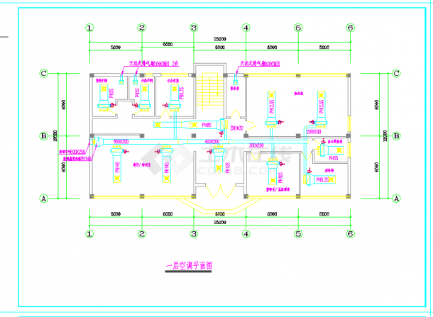 广州双层办公楼空调通风系统设计施工图空调控制电路CAD图纸-图二