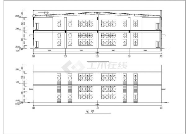 徐州市某玻璃加工厂2层钢框架结构加工车间全套建筑设计CAD图纸-图一