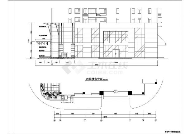 四川华西建筑集团承建成都市某花园商业街施工设计CAD图-图一