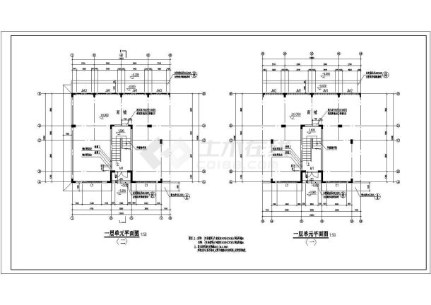 江西省广丰县华侨新村住宅施工建造CAD图-图一