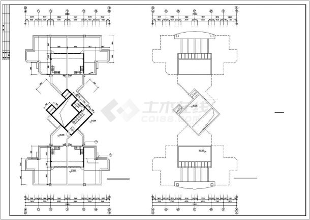 西安市祥振小区19层框架结构住宅楼全套平面设计CAD图纸（含水箱层）-图一