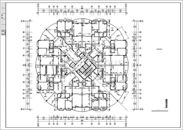 西安市祥振小区19层框架结构住宅楼全套平面设计CAD图纸（含水箱层）-图二
