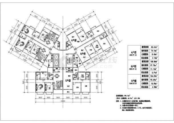 兰州市晴瑜嘉园小区经典实用的平面户型设计CAD图纸（12张）-图一