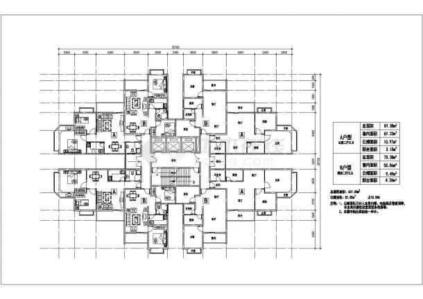 兰州市晴瑜嘉园小区经典实用的平面户型设计CAD图纸（12张）-图二