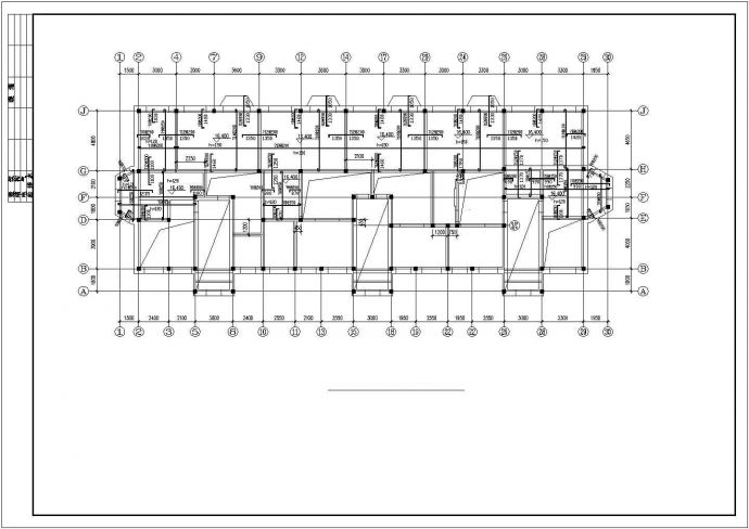 长38.8米 宽14.4米 4+1阁楼层砌体住宅楼结构施工图_图1
