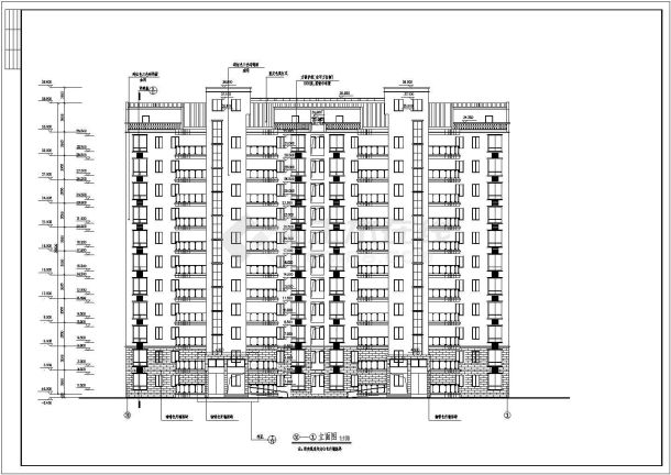 汉中市恒隆花园小区6000平米11层剪力墙结构住宅楼建筑设计CAD图纸-图二