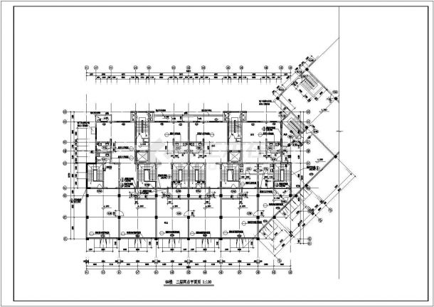 青岛市景苑花园小区13层框混结构住宅楼建筑设计CAD图纸（含阁楼）-图二