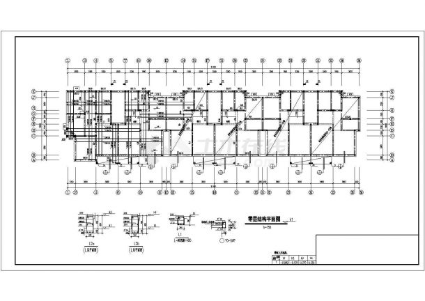 长51.1米 宽12米 6层砖混住宅楼结构施工图-图二