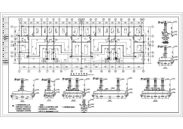 长51.6米 宽15.3米 5层砌体花园洋房结构施工图-图二