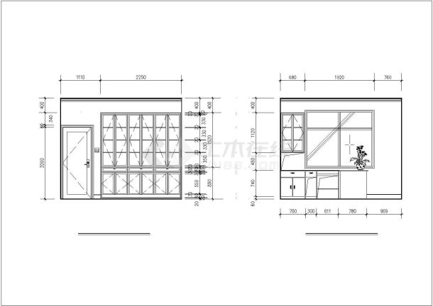 江西瑞金市某小区跃层户型住宅装修建筑cad平面施工图-图二