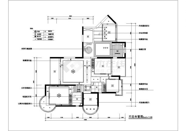 西安市乐元嘉园小区四房二厅户型全套装修装饰设计CAD图纸-图一