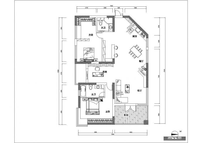 合肥市锦湖苑小区小区经典样板房平面设计CAD图纸（9张）_图1