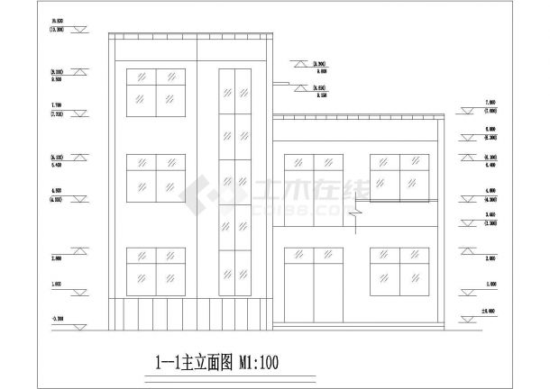 福州某现代村镇3层砖混结构民居楼建筑设计CAD图纸（含立体效果图）-图一