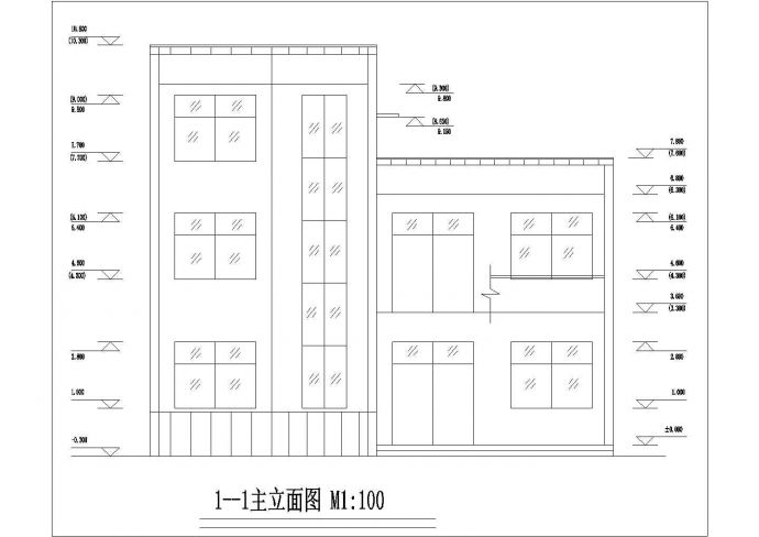 福州某现代村镇3层砖混结构民居楼建筑设计CAD图纸（含立体效果图）_图1