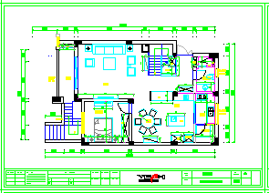 美式-别墅两层196㎡-现代园墅装修设计cad图纸-图一