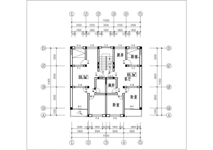 大连市梅花新村小区经典实用的平面户型设计CAD图纸（共4张）_图1