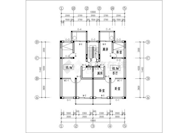 大连市梅花新村小区经典实用的平面户型设计CAD图纸（共4张）-图二