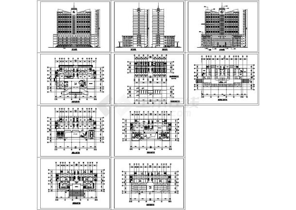 某现代二十层高层酒店设计CAD全套建筑图纸（甲级院设计，10图）-图一