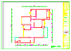 美式三室两厅110㎡-蓝色夏威夷雅居装修设计cad图纸-图二