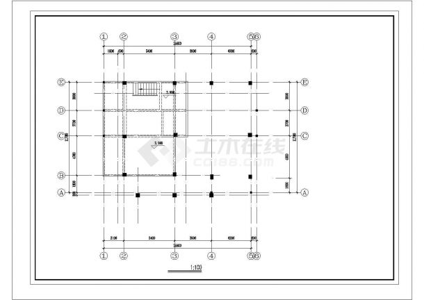 某错层三层别墅建筑结构施工设计cad图纸，共20张-图一