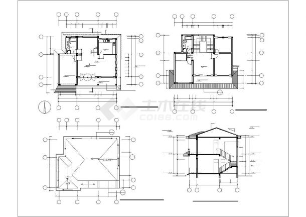 5套别墅建筑结构施工设计cad图，含结构说明-图二
