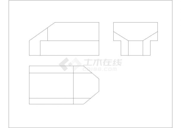 某标准件垫块三视图CAD详细完整施工设计-图一