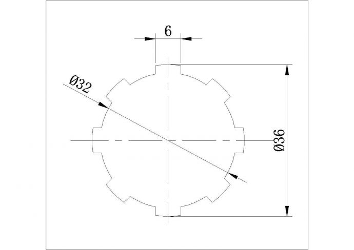 某标准件花键CAD节点剖面施工设计_图1