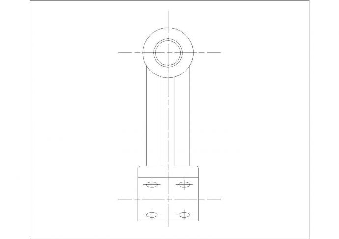 某支架类支架左视图CAD节点剖面设计图_图1